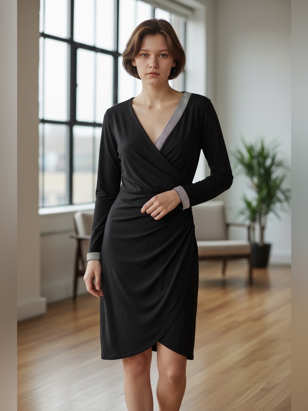 MSK black Dress  Rhinestone details S
New
